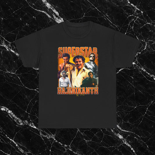 Superstar Rajinikanth T-Shirt | Rajinikanth Collage Graphic Tee | Tamil Cinema Fan Merch