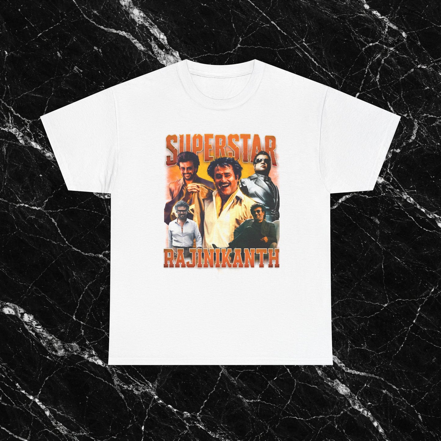 Superstar Rajinikanth T-Shirt | Rajinikanth Collage Graphic Tee | Tamil Cinema Fan Merch