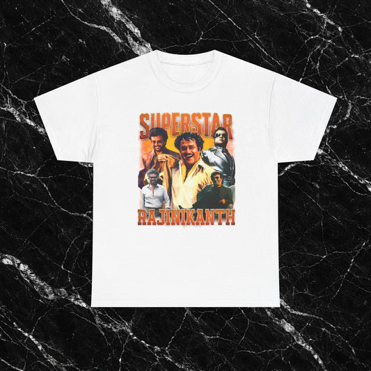 Superstar Rajinikanth T-Shirt | Rajinikanth Collage Graphic Tee | Tamil Cinema Fan Merch
